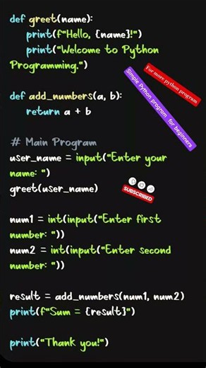 simple python coding for Beginners #shorts #viral #trending#python