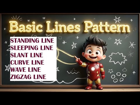 Basic Line Patterns for Kids! Sleeping Standing Wavy Curve Zig Zag