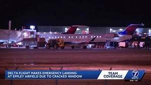 Delta Connection flight makes emergency landing in Omaha due to cracked window