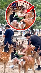 🦌 奈良公園でまさかの転倒！鹿に囲まれて大パニック！#奈良公園 #鹿 #奈良の鹿 #鹿せんべい #ハプニング #日本旅行 #観光 #NaraPark #Deer #shorts