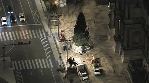 50-foot holiday tree arrives at City Hall in Philadelphia
