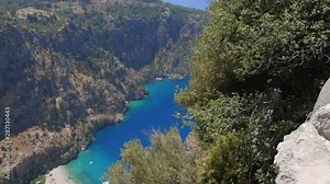 Beautiful aerial view of The Butterfly Valley in Fethiye, Turkey