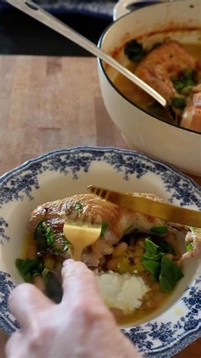 Chicken with cannellini beans I love when simple, budget-friendly ingredients turn into something that feels restaurant-worthy. This one-pot chicken and cannellini bean dish is full of flavour, comforting, and incredibly affordable. Recipe serves 4 4 large chicken legs 1 tin of cannellini beans 150ml white wine 400ml of good chicken stock I also added a little bullion to taste Salt and pepper 1 tsp onion salt that I put on the chicken when going into the oven 2 handful of spinach 1 leek washed c