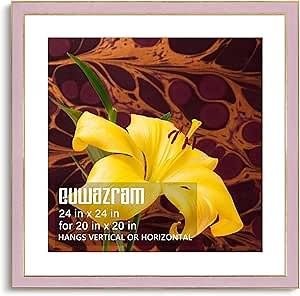 Suede 24x24 Frame - Single Frame, Elegant Pink 24 x 24 Poster Frame with Mat for 20x20, 24x24 Picture Frames for Artwork, Puzzles, Photos, and Movie Posters