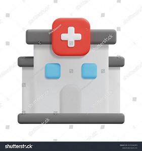 3d Hospital Icon Vector Isolated On Stock Vector (Royalty Free) 2270164303 | Shutterstock