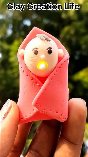 How to Make Cute Clay Baby 👶 | Super Easy Clay Art | #shorts #trending#clayart