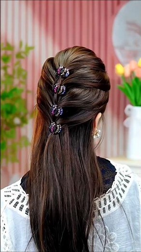 Quick hair style & Simple three-part braid on one side #hair #hairstyle #braids #youtube #fyp