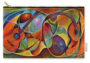 Dynamic Guitars Diptych - 3D Zip Pouch by Ricardo Chavez-Mendez