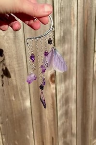 Amethyst Wings Ear Cuff: Fairy Festival Jewelry, No Piercing Gemstone Fairycore Earring - Etsy