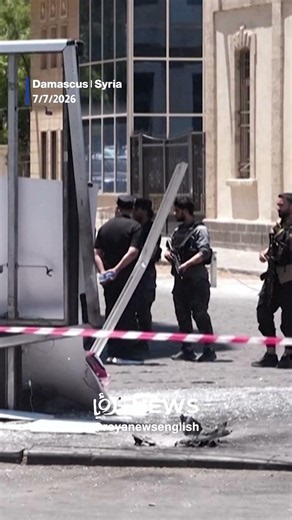 Scene of Damascus blasts during Macron visit