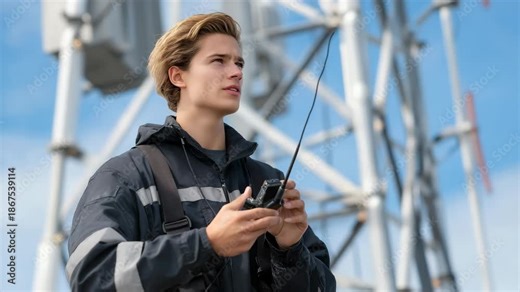 An engineer tuning an ultra-sensitive vibration sensor attached to a massive wind turbine tower, analyzing micro-shifts caused by wind currents and blade rotation — renewable energy diagnostics,