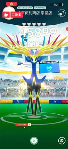 Legendary ￼ Xerneas Raid in Pokemon go #shiny #shorts