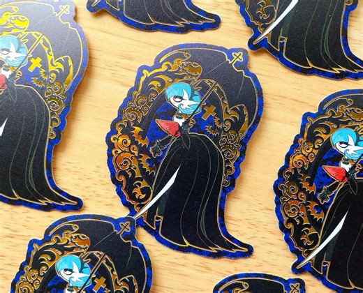 Gothdevoir Gold Hologram Sticker - Etsy