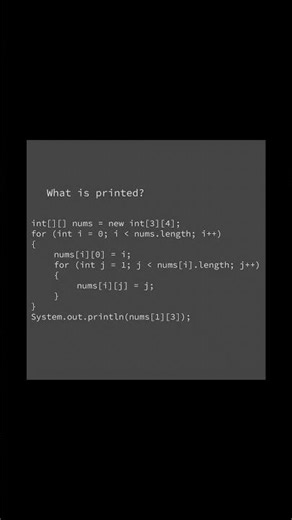 What is printed? 💚 | #computerscience #coding #programming #java #print #code #array #coder