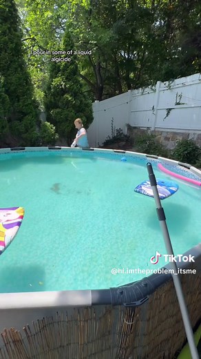 Don’t worry, I gotcha - You can do this! #algae #pooltok #abovegroundpool #poolmaintenance #poolcleaning #backyardpool