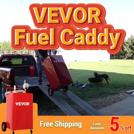 Fuel Caddy, 35 Gallon, Gas Storage Tank on 4 Wheels, with Manuel Transfer Pump. | VEVOR Home Improvement