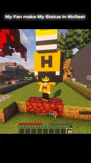 My Fan Made My Statue in Minecraft McFleet Server 😂 #shorts