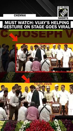 MUST WATCH: TVK Chief Vijay’s ‘helping gesture’ on oath-taking stage goes viral