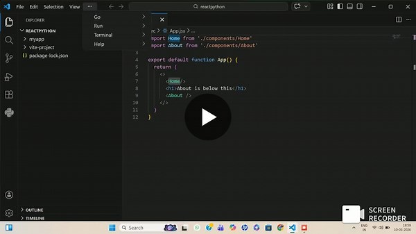🚀 Started My React Journey.. Today I created my first React application using Vite. 🔹 Used npm create vite@latest to initialize the project 🔹 Selected React as the framework 🔹 Chose JavaScript… | chebolu murali naga vamsi krishna