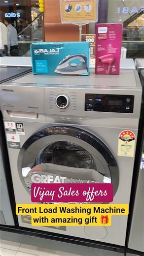 Front Load Washing Machine with amazing gift🎁 Vijay Sales Best Discount🔥 #homeappliances #vijaysales