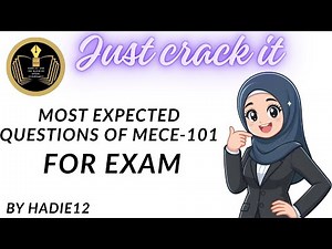 Most Expected Questions Of Mece-101 # Introductory Econometrics Methods # IGNOU