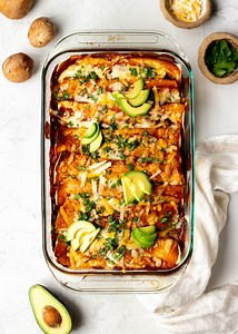 Easy Vegetarian Mushroom Enchiladas