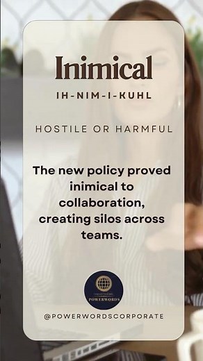 🔹Word of the Day: Inimical