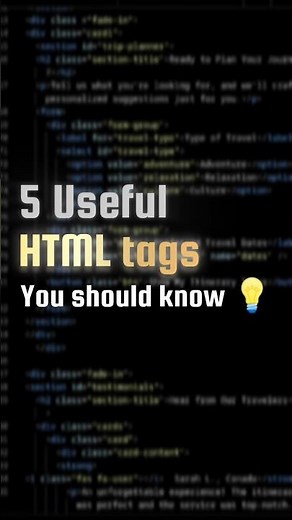 5 Hidden HTML Tags You Should Know! 💻 | Useful HTML5 Tags #shorts#html #css