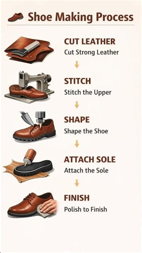 Shoe Making in 5 Steps 👞 #shortvideo