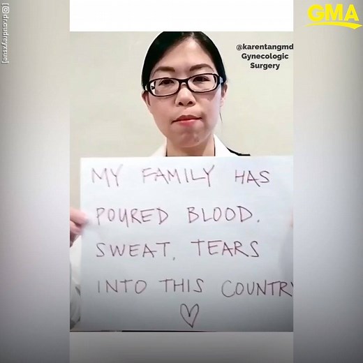 Asian American front-line workers post emotional anti-racist messages amid COVID-19 pandemic. https://gma.abc/2YJVyeH | Good Morning America