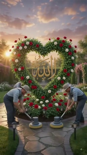 Allah Heart Garden Comes to Life | Beautiful AI Cinematic Transformation in 4K 🌹✨