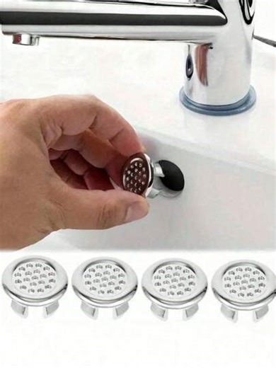 1/5/10pcs Universal 22-24mm Diameter Plastic Sink Overflow Cover, Round Overflow Ring, Bathtub Basin Anti-Clogging Anti-Odor Essential For Kitchen & Bathroom | SHEIN