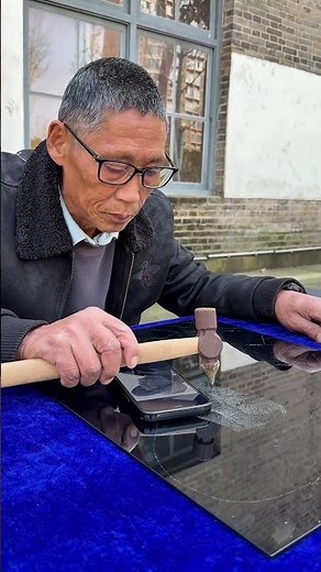 Grandpa Creates a Glass Portrait for His Loved One