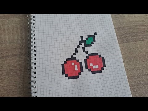 Handmade Pixel Art Cherry Fruit | How to draw Pixel Cherry Fruit