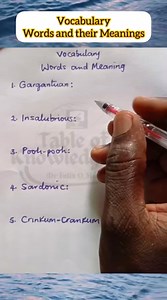 Vocabulary: New Words. | Table of Knowledge TV