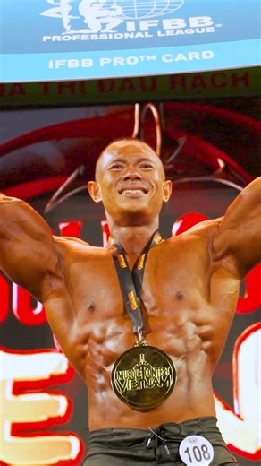 Asia Bodybuilding on Instagram: "Muscle Contest NPC Vietnam Pro Qualifier 🇻🇳 Men’s Physique Overall @ifbbpro_panther Pro Card 🏆 Post competition video 🎥 Available at @npcvietnam_ifbbproleague"