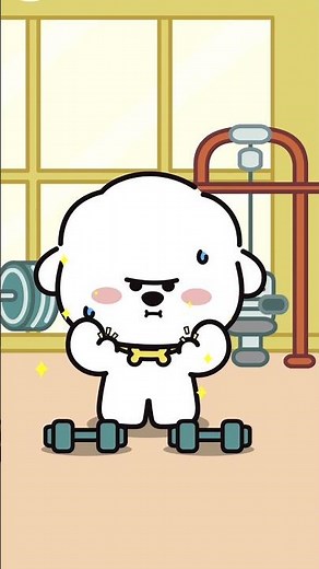 Cute Puppy Workout Animation | Didi’s Funny Gym Moments 🐶✨