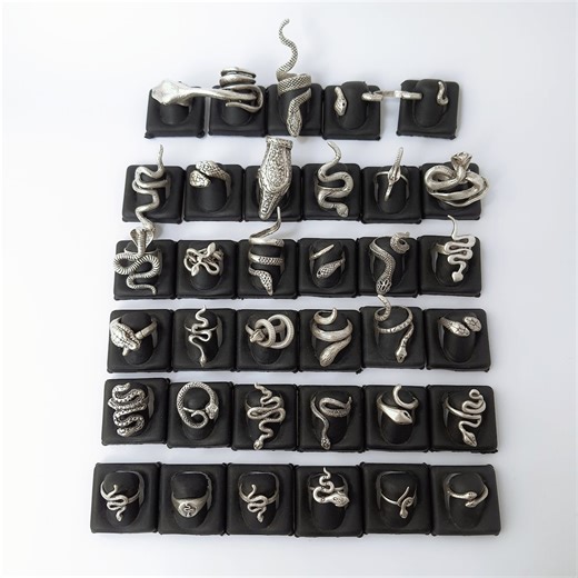 Antique Silver Serpent Ring: Adjustable Boho Snake Jewelry - Etsy