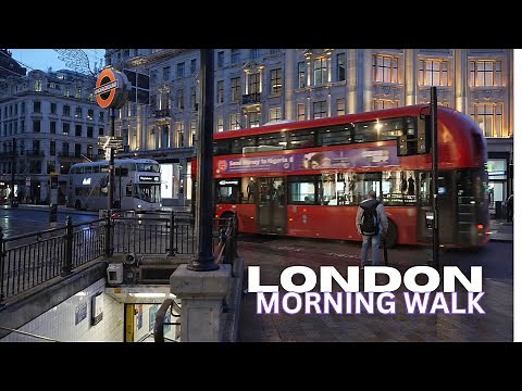 London Early Morning Walk — 4K HDR Relaxing Walking Tour
