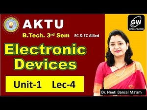 Lec-4 I UNIT-1 I Electronic Devices I EC III Sem I AKTU I by Dr. Neeti Ma'am I Gateway Classes