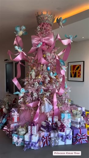 Princess inspired Christmas Tree 🎄🩷 by @marksgarden @michael_uncapher #theeventcollectivex | Theeventcollectivex