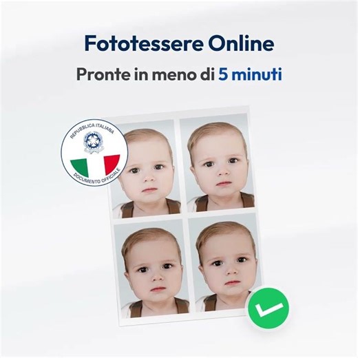 🇮🇹 Crea online la fototessera del tuo bambino in soli 5 minuti!