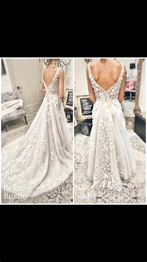 ¿Qué es un 'bustle' en vestidos de boda?