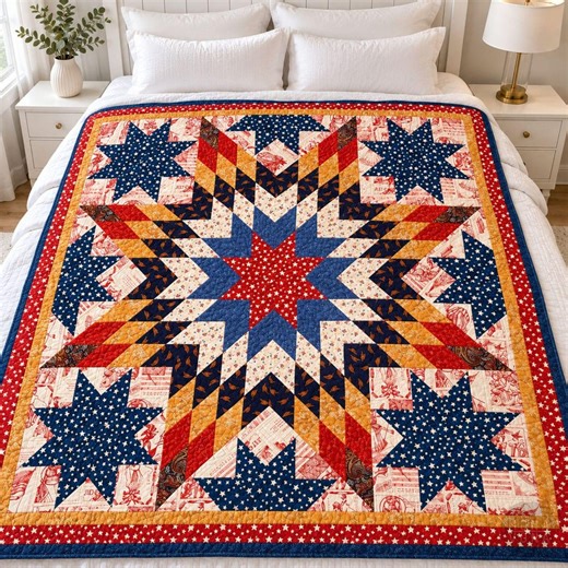 Modern Floral Star Quilt Pattern PDF, Beginner Patchwork Quilt Tutorial, Digital Sewing Pattern, Throw & Baby Quilt - Etsy