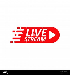 Live Stream sign. Red symbol, button of live streaming, broadcasting, online stream emblem. For tv, shows and social media live performances Stock Vector Image & Art - Alamy
