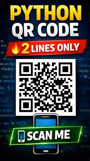 Create QR Code in Python in 10 Seconds 🔥 | Beginner Tutorial #coding #python #learnpython #shorts