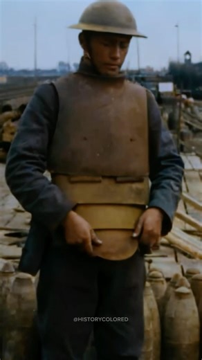 Wearing metal Armor during World War I - Restored Footage