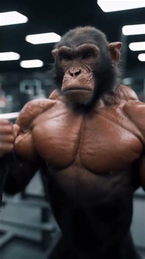 Monkey Mastery: Unleashing Inner Strength in the Gym #muscularMonkey #gym #strength