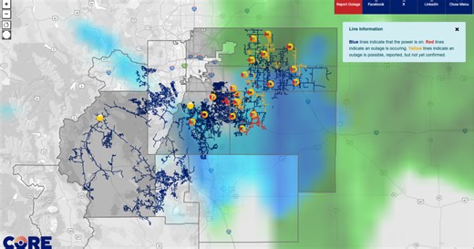 Thousands of CORE members without power in Elbert, Douglas counties due to fast-moving storm