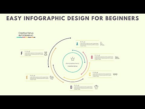 Easy 6 Steps Infographic Design for Beginners | Process, Points, Steps, Growth, List Design Tutorial